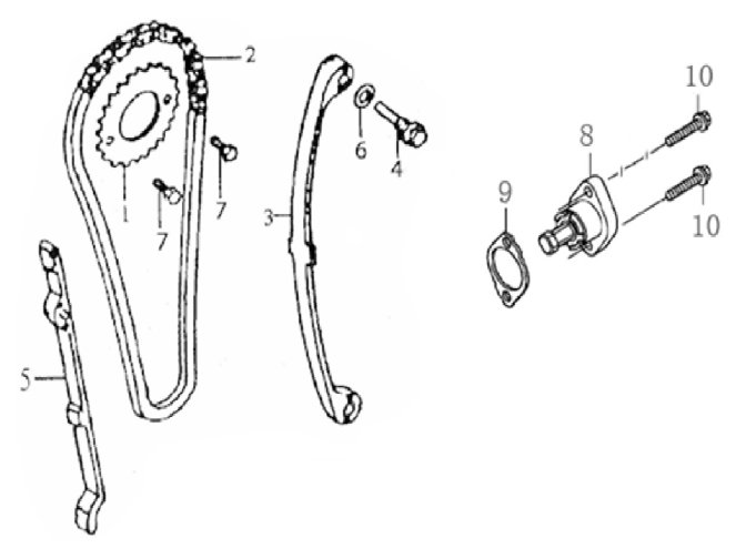 EKSANTRİK ZİNCİRİ AYAR VİDASI (TK03)125-R - RK125 / 150 - RN180 / RNX PLUS - TİTANİUM220 - CR1 - KH125 / 150-12D - GTR50 - GTR125